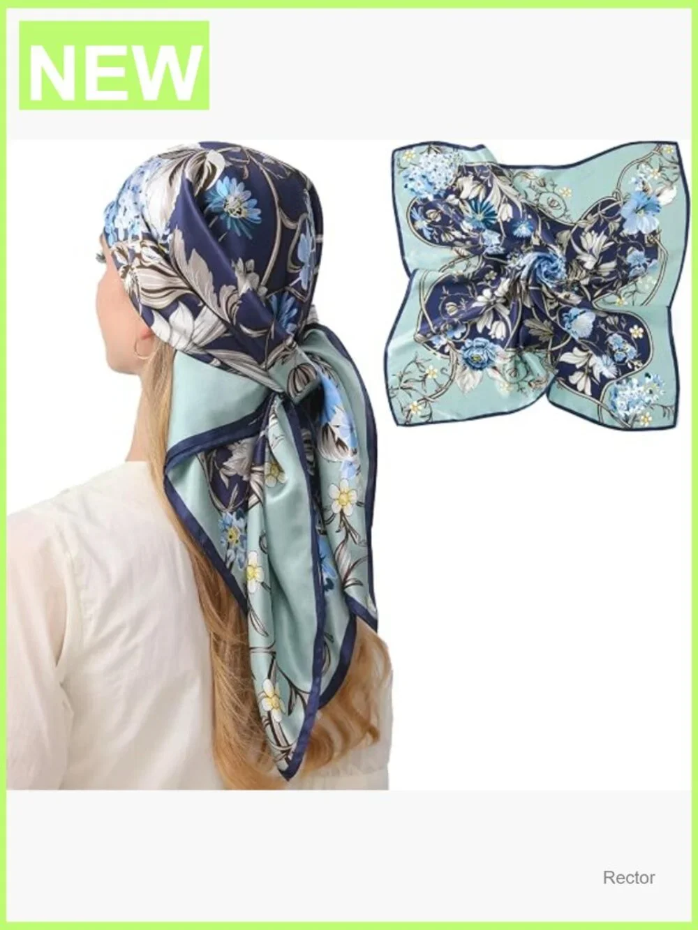 Large Square Silk Scarf for Hair Wrapping 35x35 Lightweight Bandana